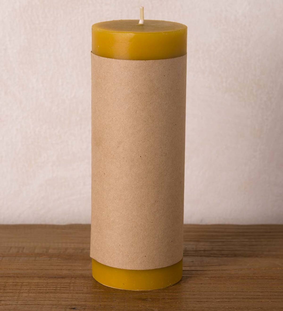 All Natural 3" x 8" Beeswax Pillar Candle