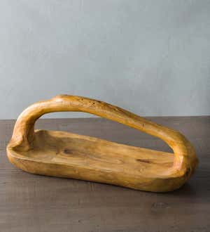 Oblong Teak Root of the Earth Handcrafted Basket