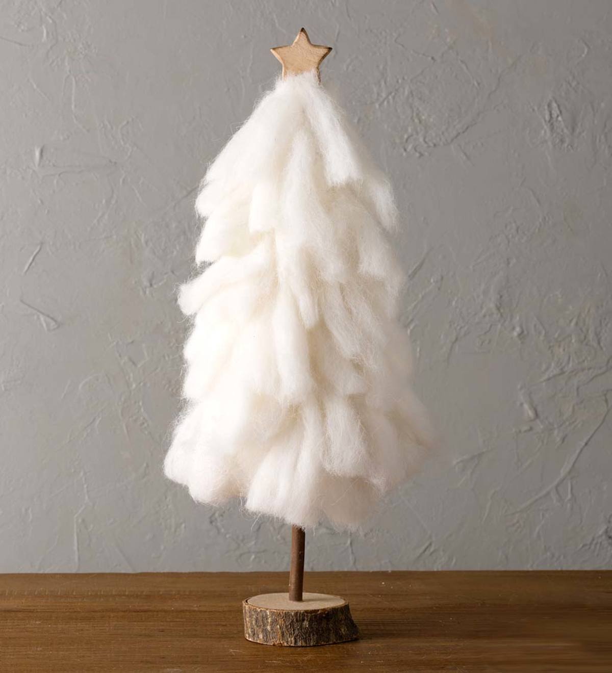 Fluffy Natural Goats Wool Tree Décor - Large