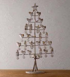 Rustic Grey Metal Christmas Card Tree