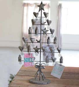 Rustic Grey Metal Christmas Card Tree