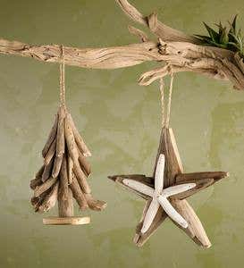Driftwood Starfish Ornament Set of 4