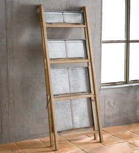 Wood and Metal 4-Shelf Display Rack