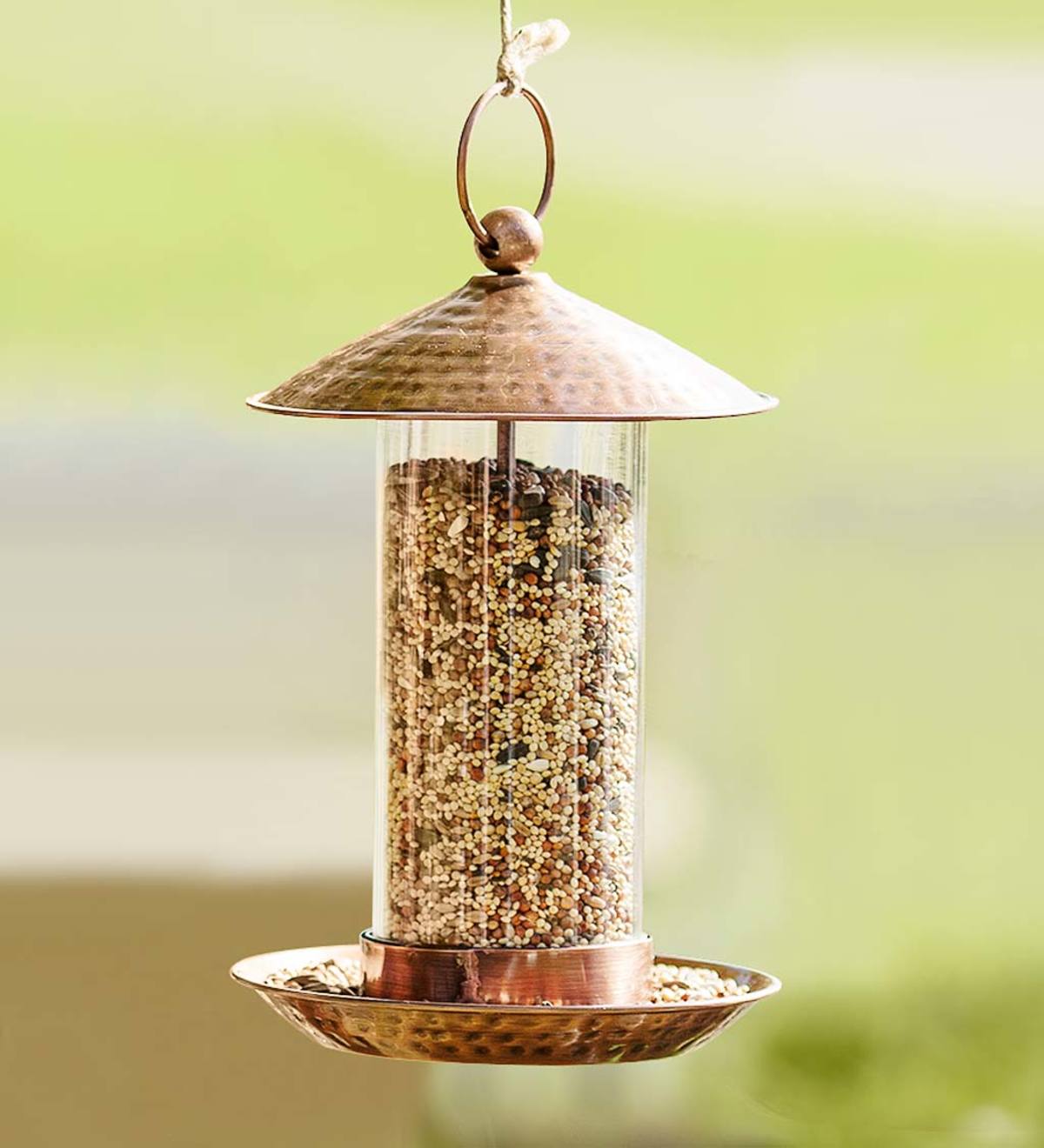 Copper Metal Lantern Bird Feeders