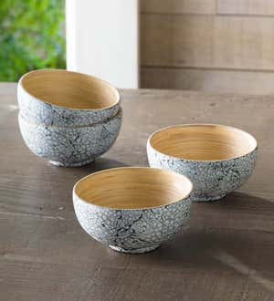 Egg Shell and Bamboo Serving Collection