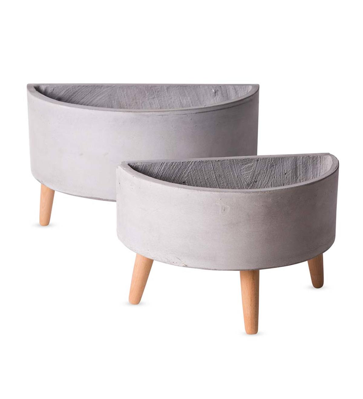 Arc Footed Planters, Set of 2 - Light Gray