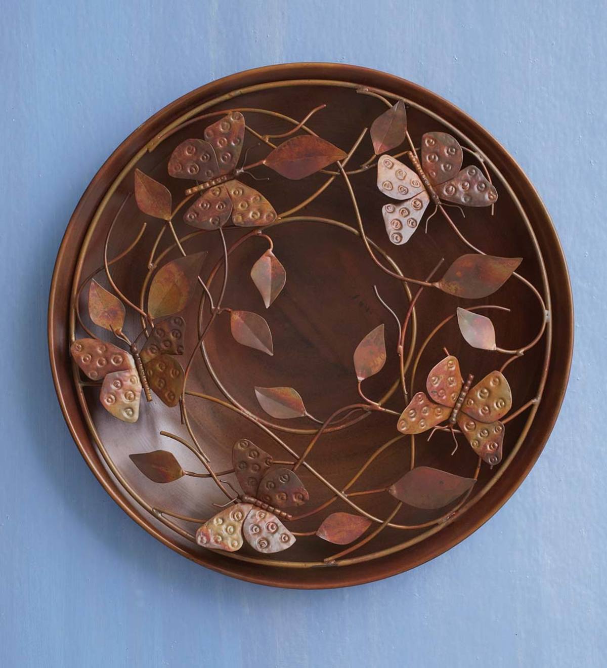 Butterfly and Leaf Metal Wall Art