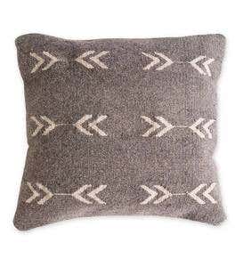Mexican Pedal Loom Pillow Cover- Gray Arrow