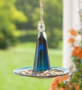 Pyramid Recycled Glass Bird Feeder