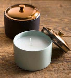 Ceramic Soy Candles with Copper Lids