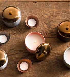 Ceramic Soy Candles with Copper Lids