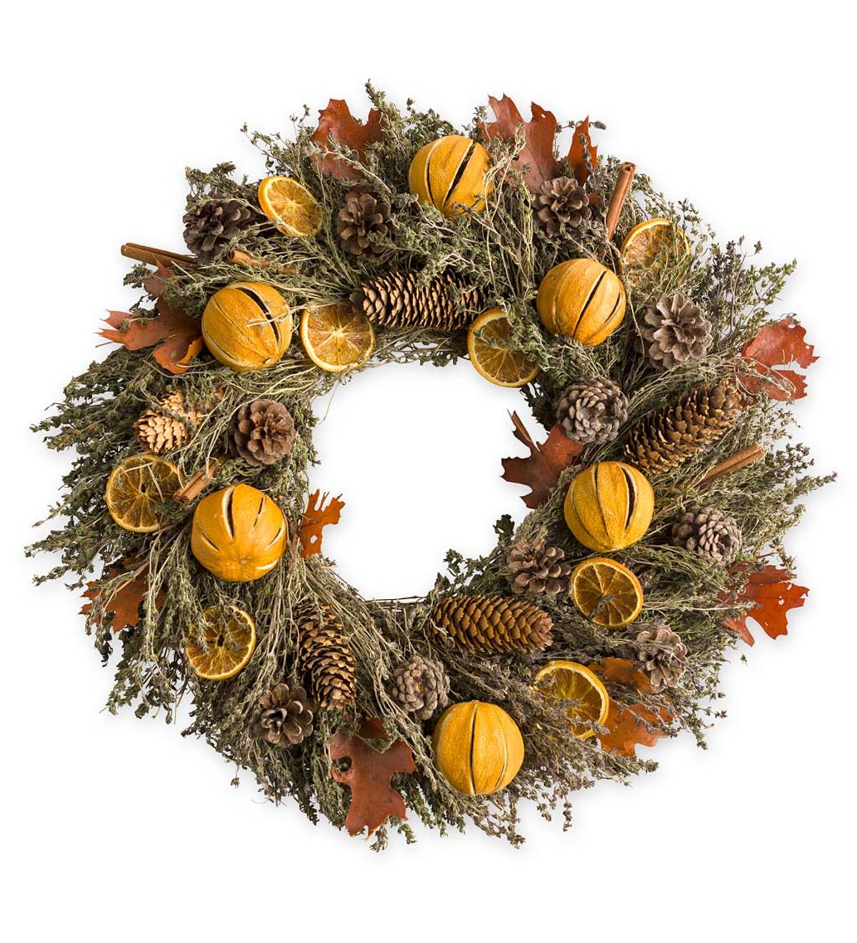 Orange-Pinecone Fall Wreath