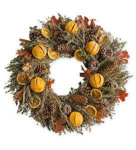 Orange-Pinecone Fall Wreath