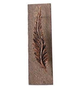 Metal and Wood Feather Wall Art