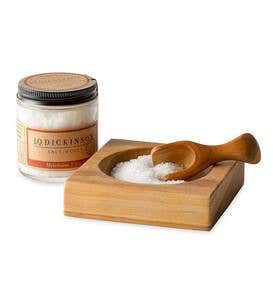 Salt with Wood Cellar and Scoop Gift Set