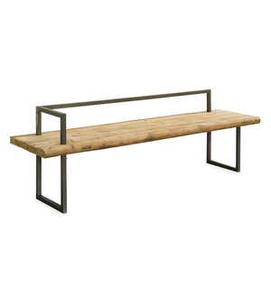Metal and Recycled Wood Bench