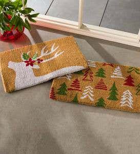 Snowy Deer Coir Doormat