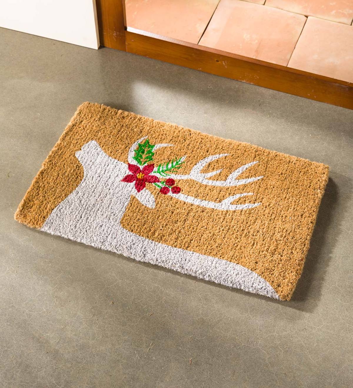 Snowy Deer Coir Doormat