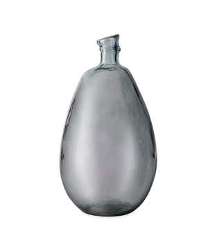 Recycled Tall Glass Balloon Vase, 19" - Smoky Blue