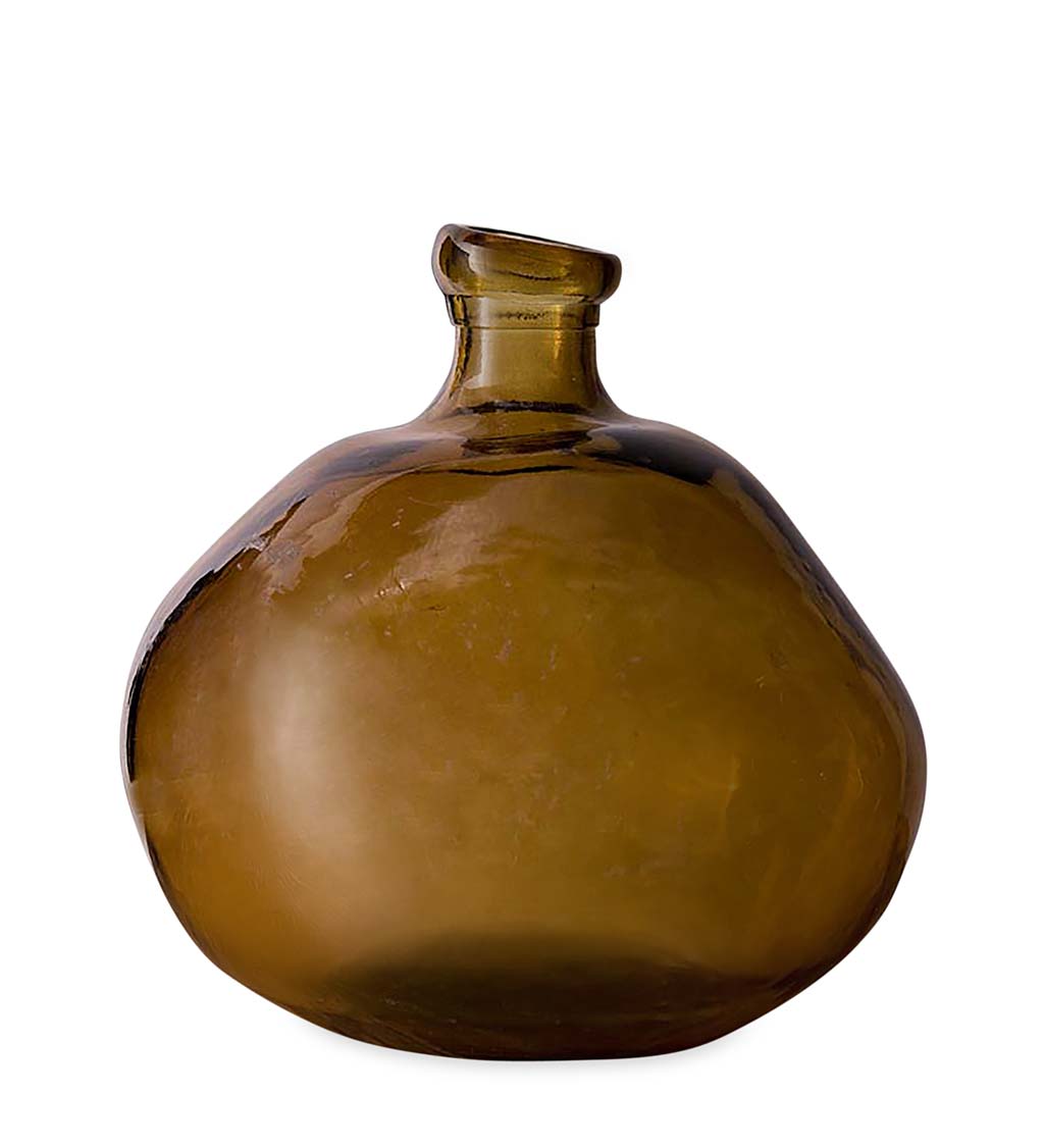 Recycled Round Glass Balloon Vase, 13" - Mocha