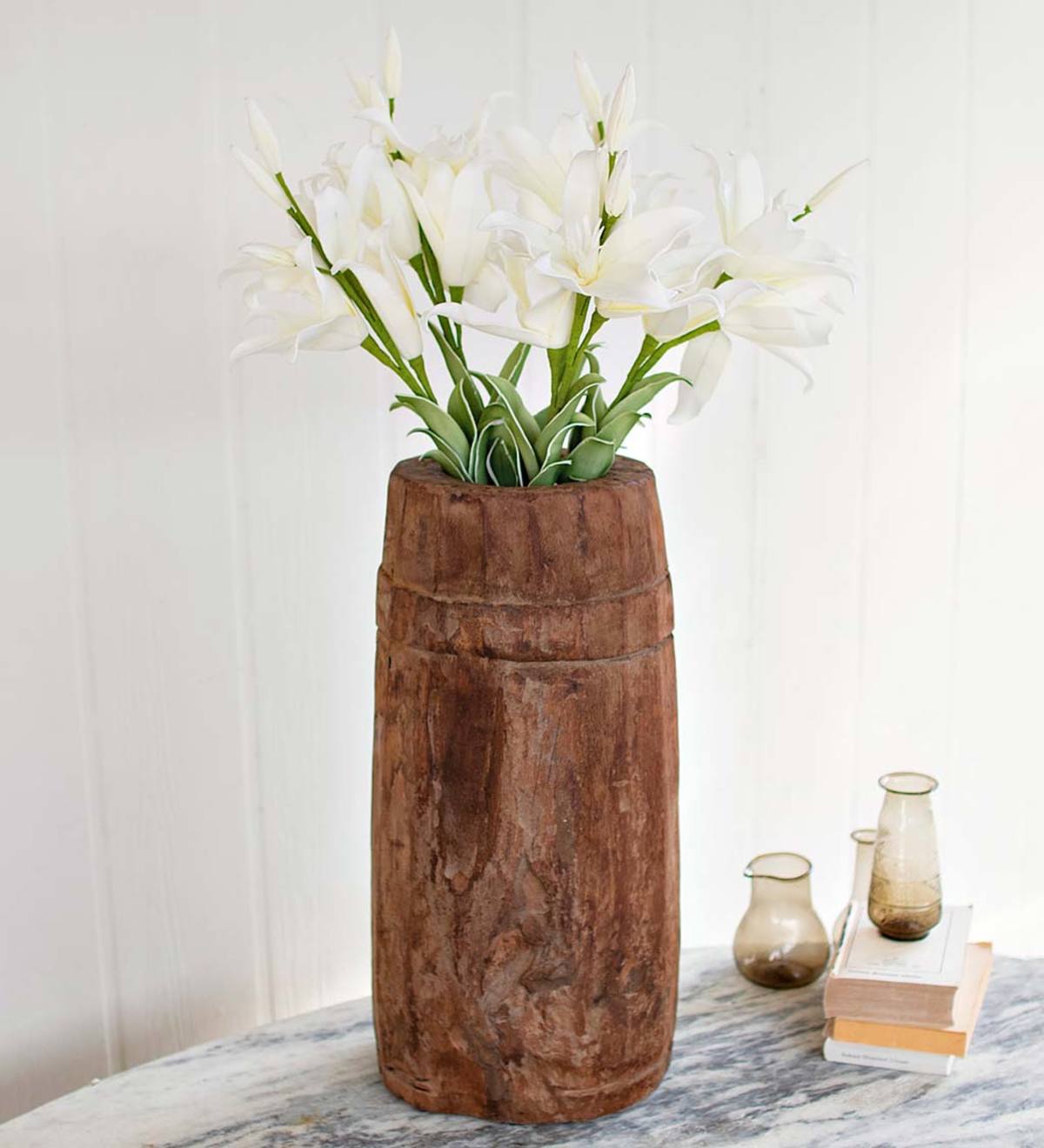 Repurposed Antique Wooden Grinder Vessel