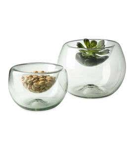 Recycled Glass Snack and Plant Holders, Small