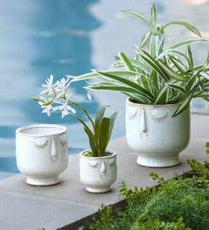 Happy Face Planters, Set of 3