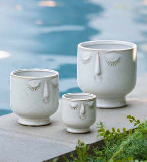 Happy Face Planters, Set of 3