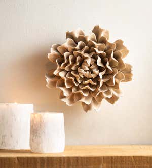 Ceramic Wall Flowers, 8" - Taupe
