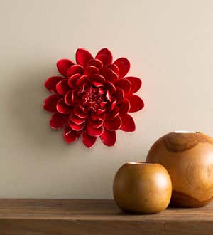 Ceramic Wall Flowers, 8" - Taupe