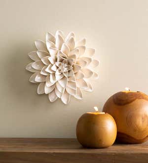 Ceramic Wall Flowers, 8" - Pale Yellow