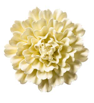 Gold-Rimmed White Ceramic Wall Flowers, Set of 3