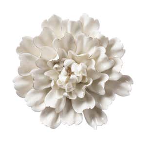 Ceramic Wall Flowers, 6" - Gold-Rimmed White
