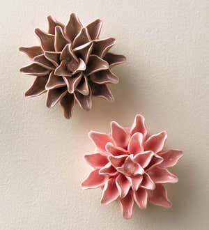 Ceramic Wall Flowers, 4"
