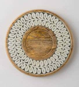 Mango Wood and Enamel Trivet/ Small Platter