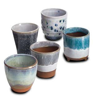 Mini Ceramic Pots, Set of 5