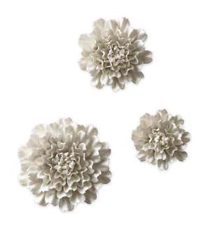 Gold-Rimmed White Ceramic Wall Flowers