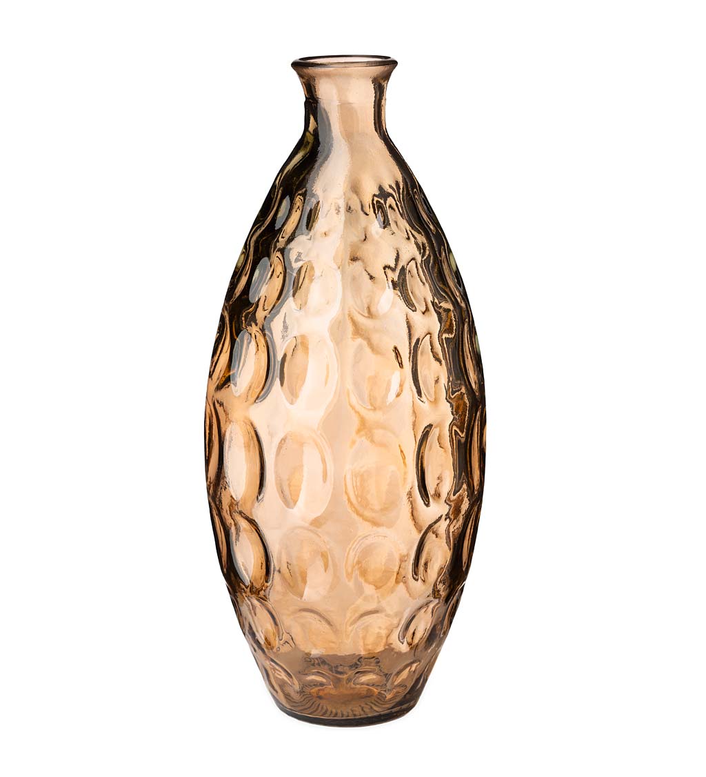 Dune Tall Recycled Dimpled Glass Vase, 12"H swatch image