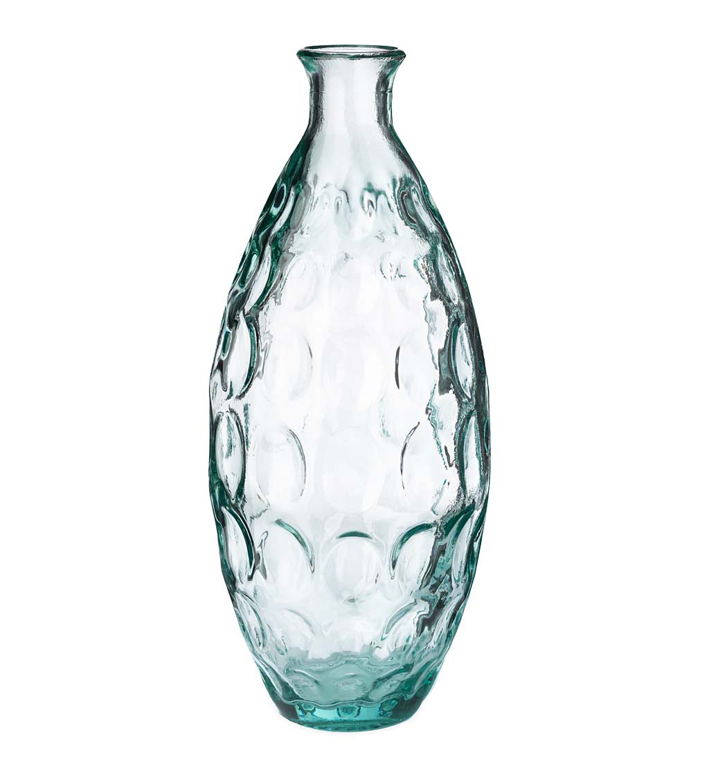 Dune Tall Recycled Dimpled Glass Vase, 12"H swatch image