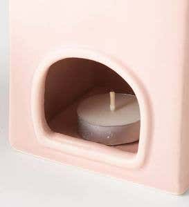 Pink Stoneware Tealight Holder House Collection