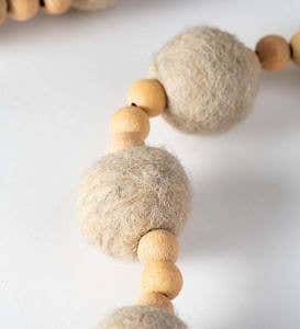 Felted Wool and Wood Beaded Garland