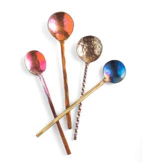 Handcrafted Copper Spoon Collection, Set of 4