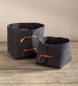 Felted Wool Baskets, Set of 2