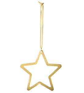 Gold Metal Star and Moon Silhouette Ornaments - Star