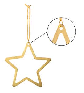 Gold Metal Star and Moon Silhouette Ornaments - Moon
