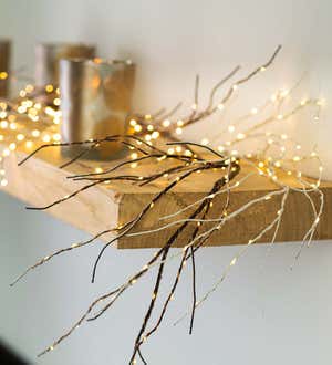 Indoor/Outdoor Lighted Birch Garland with 165 Micro LED Lights, 5'L