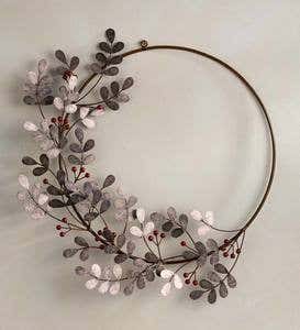 Recycled Metal Olive Leaf and Berry Wreath