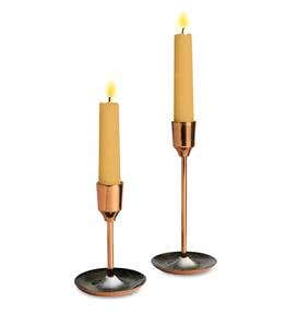 Copper Finish Taper Candlestick Holder, Set of 2