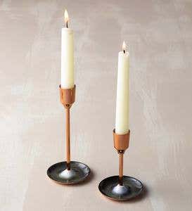 Copper Finish Taper Candlestick Holders
