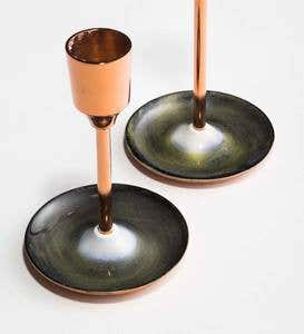 Copper Finish Taper Candlestick Holder, Tall